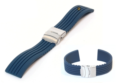 Silicone watchstrap 24mm blue