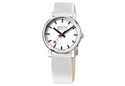 Mondaine 18mm watchstrap white polished