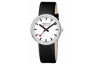 Mondaine 18mm watchstrap black polished
