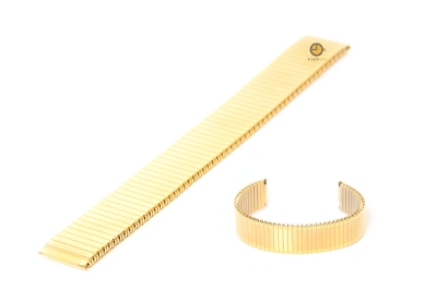 Watchstrap 14mm stainless steel flexible gold