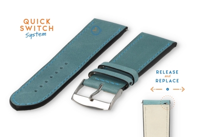 Watchstrap 24mm blue calf leather