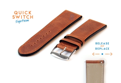 Watchstrap 24mm brown leather