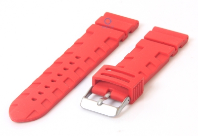 Watchstrap 24mm rubber red
