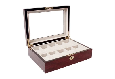 Wooden watchbox for 10 watches - bordeaux