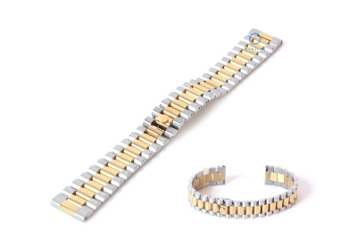 Watchstrap 18mm stainless steel silver gold
