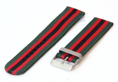 Watchstrap 20mm nylon green/red/black