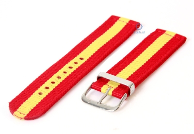 Watchstrap 22mm nylon red/yellow