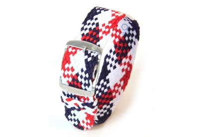 Watchstrap 22mm nylon white/blue/red