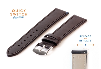 Watchstrap 18mm black leather