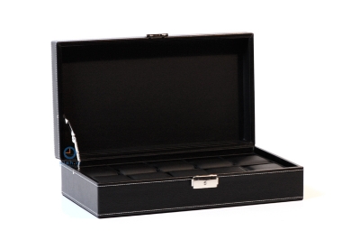 Black leather watchbox for 10 watches