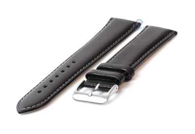 Extra long watch strap 22mm black leather - XXL