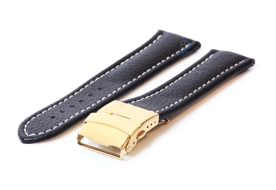 Gisoni watchstrap 22mm black calf leather