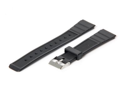 Watchstrap 16mm black rubber