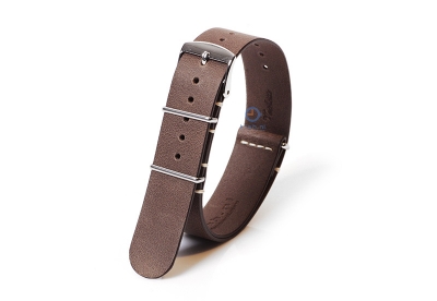 Watchstrap 18mm nato calf leather brown
