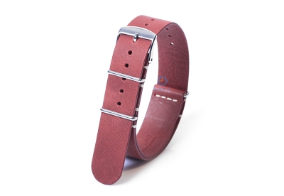 Watchstrap 18mm nato calf leather red