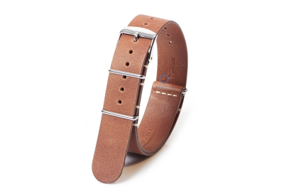 Watchstrap 18mm nato calf leather cognac
