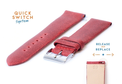 Watchstrap 20mm vintage red leather