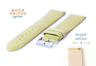 Watchstrap 22mm vintage green leather