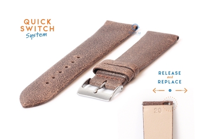 Watchstrap 20mm vintage brown leather