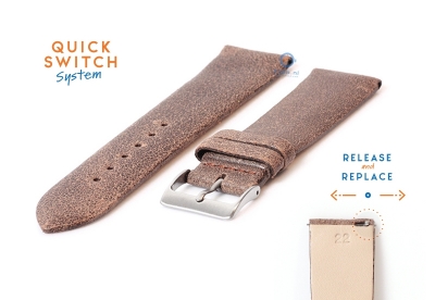Watchstrap 22mm vintage brown leather