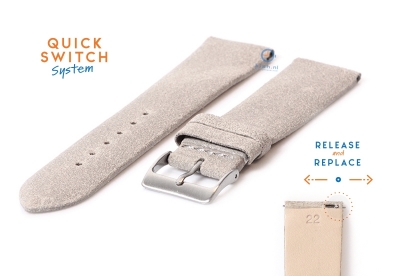 Watchstrap 22mm vintage grey leather