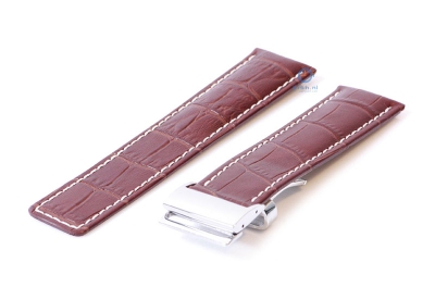 Breitling watchstrap 22mm leather brown croco