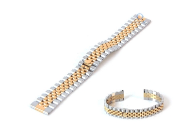 Watchstrap 20mm stainless steel silver/gold