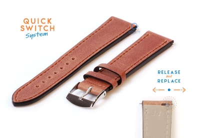 Watchstrap 18mm calf leather brown