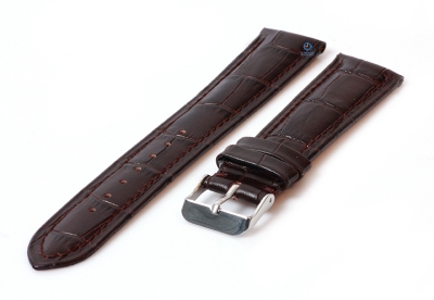 Watchstrap 20mm croco leather darkbrown