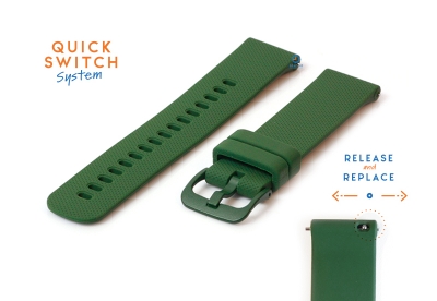 Watchstrap 18mm silicone darkgreen