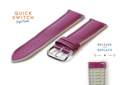 Watchstrap 22mm rubber with leather toplayer