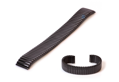 Watchstrap 18mm flexible steel black