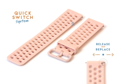 Watchstrap 23mm perforated silicone pink