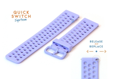 Watchstrap 23mm perforated silicone lilac