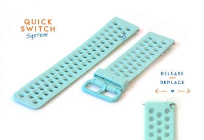 Watchstrap 23mm perforated silicone green