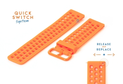 Watchstrap 23mm perforated silicone orange