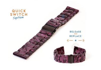 watchstrap 22mm resin granite purple
