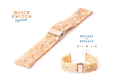 watchstrap 22mm resin candy cane beige