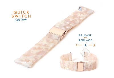 watchstrap 22mm resin turtle pink/white