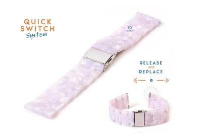 watchstrap 22mm resin pearl pink