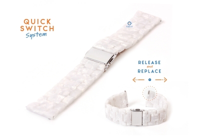 watchstrap 22mm resin pearl white