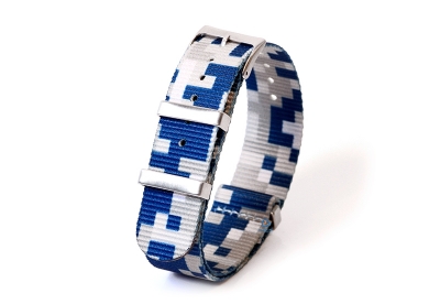 Watchband 20mm nylon - pixel blue