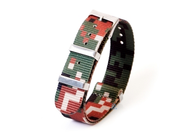 Watchband 20mm nylon - pixel brown/green