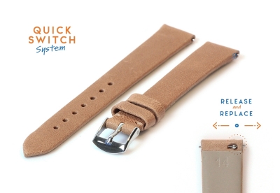 Watchstrap 16mm sand color leather