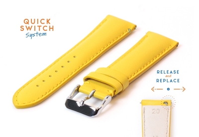 Watchstrap 20mm yellow calf leather