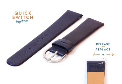 Watchstrap 18mm seamless blue leather