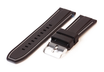 Silcone watch strap 24mm black/grey (reversible)