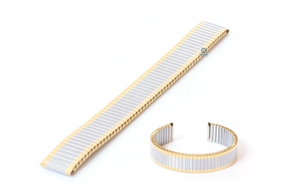 Stretchable watch strap without clasp - 16mm gold/silver