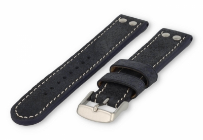 Flieger watch band 18mm navyblue leather