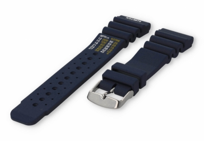 Diver watch band with time table 24mm blue rubber